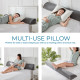 Bed Wedge Pillow for Headboard with Removable Cover - Wedge Pillow with Pockets