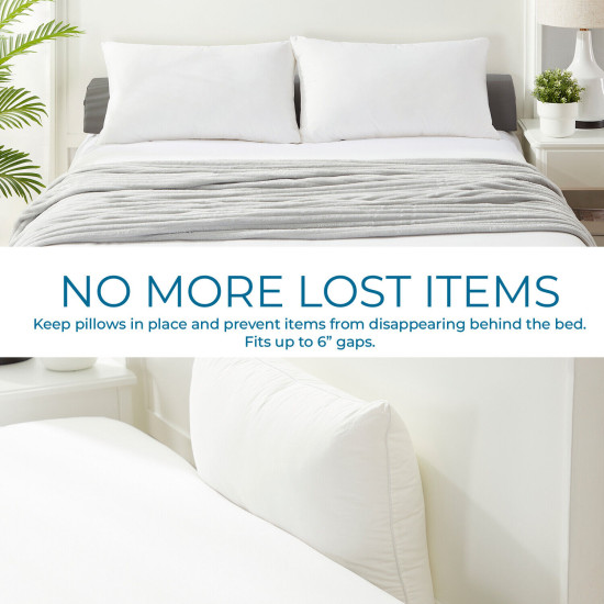 Bed Wedge Pillow for Headboard with Removable Cover - Wedge Pillow with Pockets