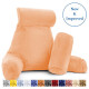 Large Soft Foam Reading & TV Relax Pillow + 2 Neck & Lumbar Pillows with Pockets