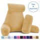 Large Soft Foam Reading & TV Relax Pillow + 2 Neck & Lumbar Pillows with Pockets