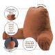 Large Soft Foam Reading & TV Relax Pillow + 2 Neck & Lumbar Pillows with Pockets