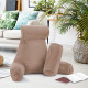 Large Soft Foam Reading & TV Relax Pillow + 2 Neck & Lumbar Pillows with Pockets