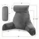 Large Soft Foam Reading & TV Relax Pillow + 2 Neck & Lumbar Pillows with Pockets