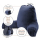Large Soft Foam Reading & TV Relax Pillow + 2 Neck & Lumbar Pillows with Pockets