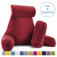 Large Soft Foam Reading & TV Relax Pillow + 2 Neck & Lumbar Pillows with Pockets