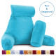 Large Soft Foam Reading & TV Relax Pillow + 2 Neck & Lumbar Pillows with Pockets