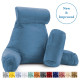 Large Soft Foam Reading & TV Relax Pillow + 2 Neck & Lumbar Pillows with Pockets