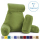 Large Soft Foam Reading & TV Relax Pillow + 2 Neck & Lumbar Pillows with Pockets
