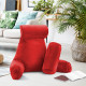 Large Soft Foam Reading & TV Relax Pillow + 2 Neck & Lumbar Pillows with Pockets