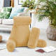 Large Soft Foam Reading & TV Relax Pillow + 2 Neck & Lumbar Pillows with Pockets