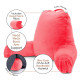 Large Soft Foam Reading & TV Relax Pillow + 2 Neck & Lumbar Pillows with Pockets