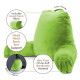Large Soft Foam Reading & TV Relax Pillow + 2 Neck & Lumbar Pillows with Pockets