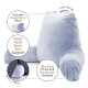 Large Soft Foam Reading & TV Relax Pillow + 2 Neck & Lumbar Pillows with Pockets