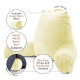 Large Soft Foam Reading & TV Relax Pillow + 2 Neck & Lumbar Pillows with Pockets