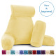 Large Soft Foam Reading & TV Relax Pillow + 2 Neck & Lumbar Pillows with Pockets