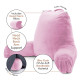 Large Soft Foam Reading & TV Relax Pillow + 2 Neck & Lumbar Pillows with Pockets