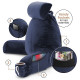 Large Soft Foam Reading & TV Relax Pillow + 2 Neck & Lumbar Pillows with Pockets