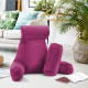 Large Soft Foam Reading & TV Relax Pillow + 2 Neck & Lumbar Pillows with Pockets