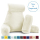 Large Soft Foam Reading & TV Relax Pillow + 2 Neck & Lumbar Pillows with Pockets