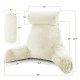 Large Soft Foam Reading & TV Relax Pillow + 2 Neck & Lumbar Pillows with Pockets