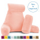 Large Soft Foam Reading & TV Relax Pillow + 2 Neck & Lumbar Pillows with Pockets
