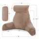 Large Soft Foam Reading & TV Relax Pillow + 2 Neck & Lumbar Pillows with Pockets