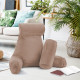 Large Soft Foam Reading & TV Relax Pillow + 2 Neck & Lumbar Pillows with Pockets