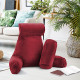 Large Soft Foam Reading & TV Relax Pillow + 2 Neck & Lumbar Pillows with Pockets