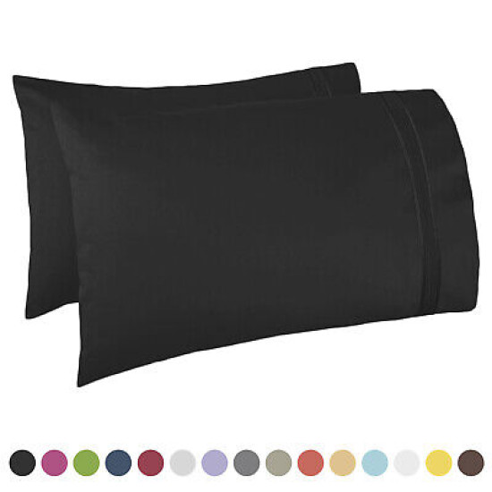 SET OF KING SIZE PILLOWCASES SOFT AS 1500 THREAD COUNT TWO PILLOWS CASES PER SET