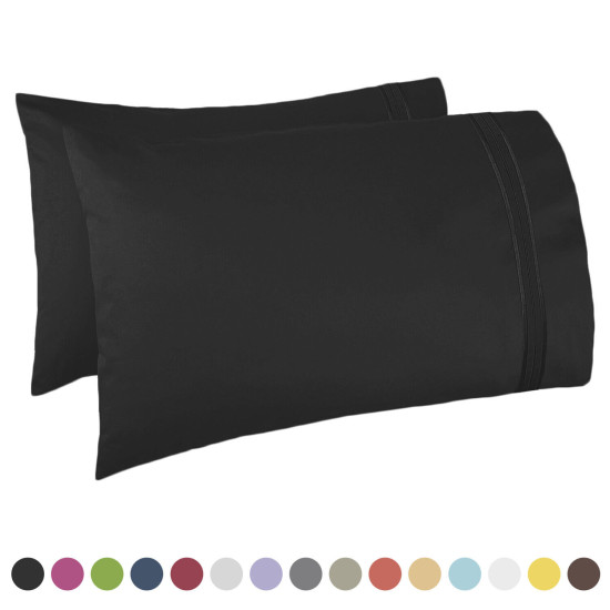 SET OF KING SIZE PILLOWCASES SOFT AS 1500 THREAD COUNT TWO PILLOWS CASES PER SET