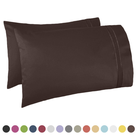SET OF KING SIZE PILLOWCASES SOFT AS 1500 THREAD COUNT TWO PILLOWS CASES PER SET