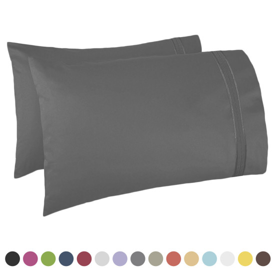 SET OF KING SIZE PILLOWCASES SOFT AS 1500 THREAD COUNT TWO PILLOWS CASES PER SET