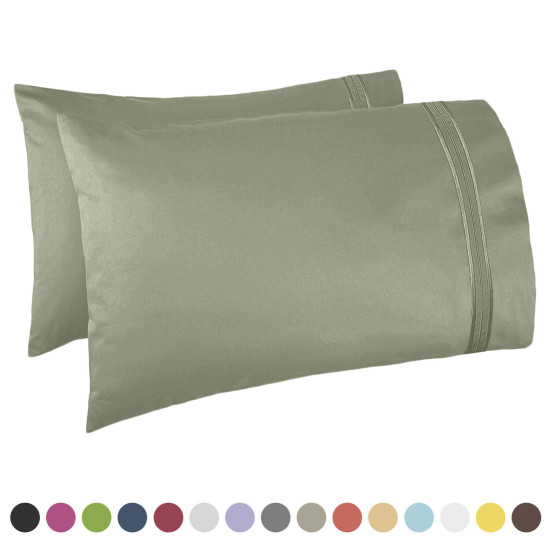 SET OF KING SIZE PILLOWCASES SOFT AS 1500 THREAD COUNT TWO PILLOWS CASES PER SET