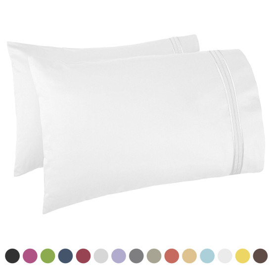 SET OF KING SIZE PILLOWCASES SOFT AS 1500 THREAD COUNT TWO PILLOWS CASES PER SET