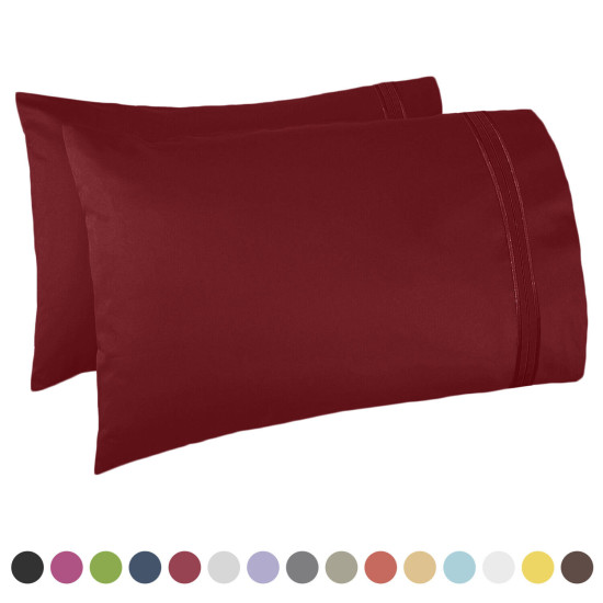 SET OF KING SIZE PILLOWCASES SOFT AS 1500 THREAD COUNT TWO PILLOWS CASES PER SET