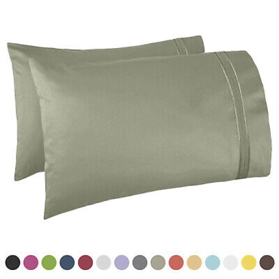 SET OF KING SIZE PILLOWCASES SOFT AS 1500 THREAD COUNT TWO PILLOWS CASES PER SET