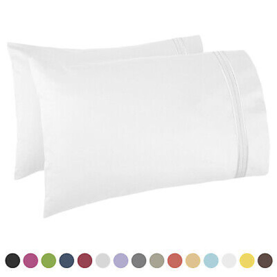 SET OF KING SIZE PILLOWCASES SOFT AS 1500 THREAD COUNT TWO PILLOWS CASES PER SET