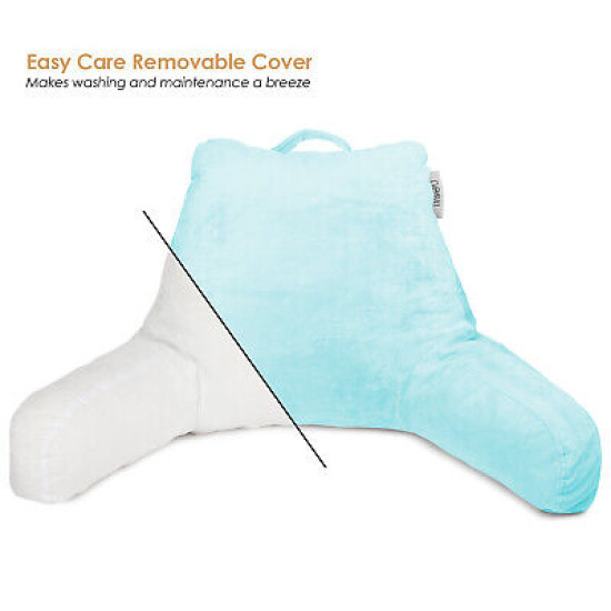 Super Soft Foam Reading Pillow, TV & Bed Rest Pillow, Arms Support with Pockets