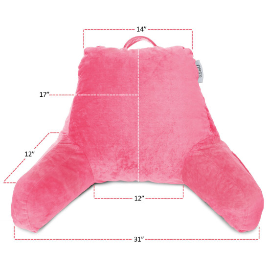 Super Soft Foam Reading Pillow, TV & Bed Rest Pillow, Arms Support with Pockets