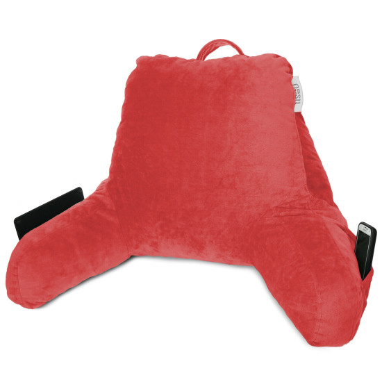Super Soft Foam Reading Pillow, TV & Bed Rest Pillow, Arms Support with Pockets