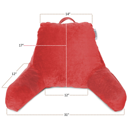 Super Soft Foam Reading Pillow, TV & Bed Rest Pillow, Arms Support with Pockets