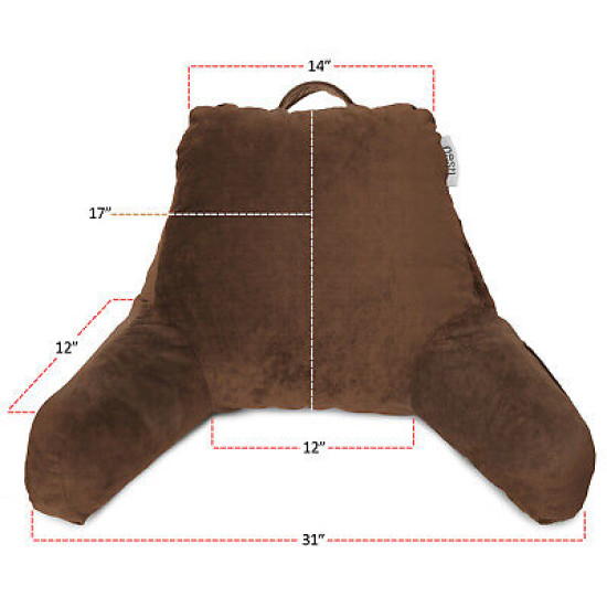 Super Soft Foam Reading Pillow, TV & Bed Rest Pillow, Arms Support with Pockets
