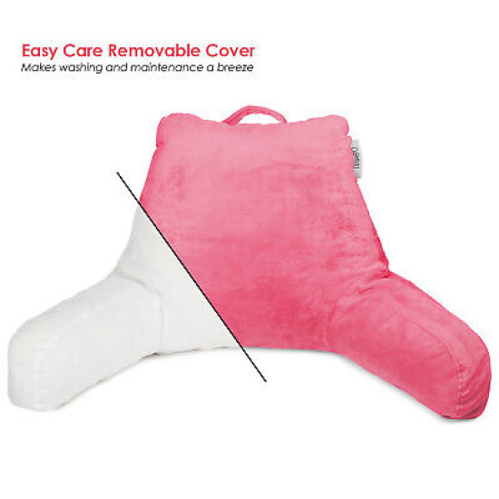 Super Soft Foam Reading Pillow, TV & Bed Rest Pillow, Arms Support with Pockets
