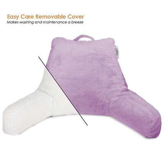 Super Soft Foam Reading Pillow, TV & Bed Rest Pillow, Arms Support with Pockets