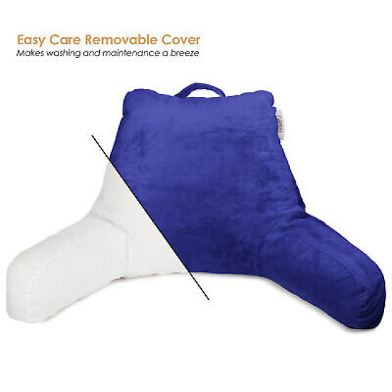 Super Soft Foam Reading Pillow, TV & Bed Rest Pillow, Arms Support with Pockets