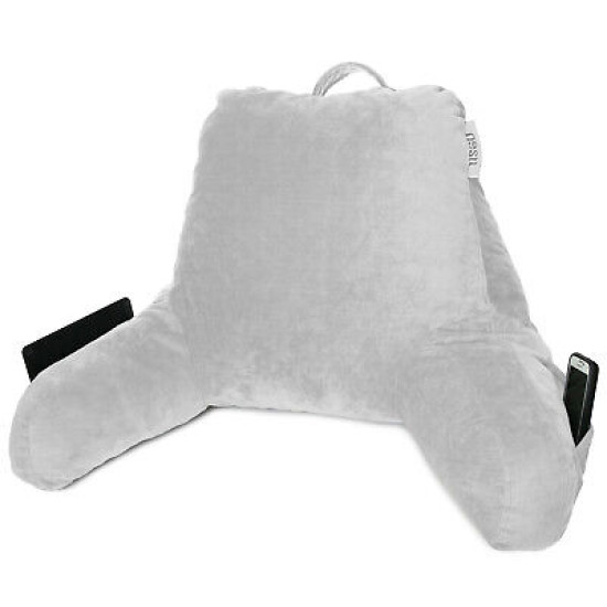 Super Soft Foam Reading Pillow, TV & Bed Rest Pillow, Arms Support with Pockets