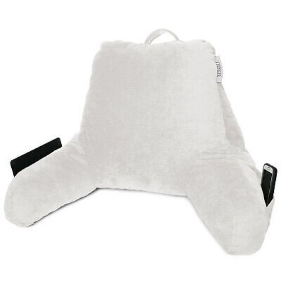 Super Soft Foam Reading Pillow, TV & Bed Rest Pillow, Arms Support with Pockets