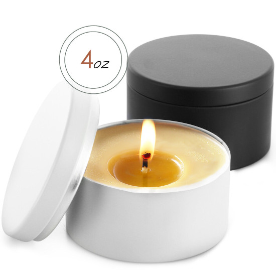 Candle Tins for Candle Making Metal Jars Storage Containers Lids and Stickers