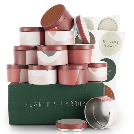 Candle Tins for Candle Making Metal Jars Storage Containers Lids and Stickers