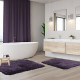 2PC Shaggy Area Rug Set with Non-Slip Backing Rubber Large & Small Cozy Bath Mat